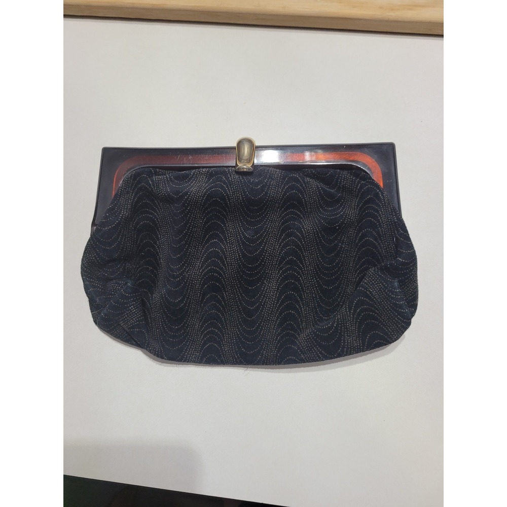 Vtg Pappagallo Clutch‎ (Italy) Tortoiseshell frame clasp loose